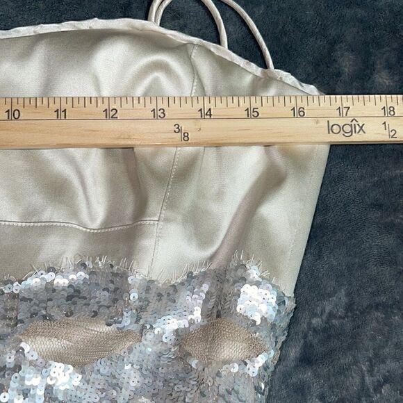 Etcetera Dress Womens size 10 sleeveless satin corset sequin sheath Midi party - Picture 6 of 7